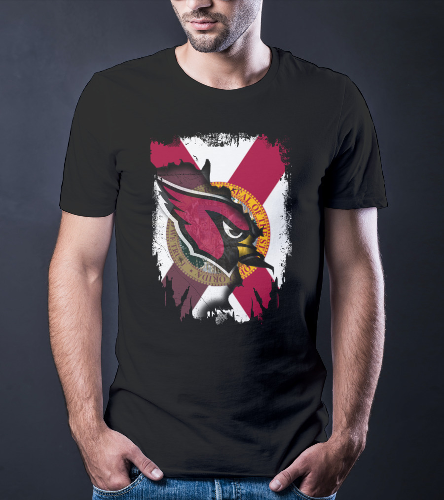 Florida State Flag With Cardinals Logo Fusion T-Shirt