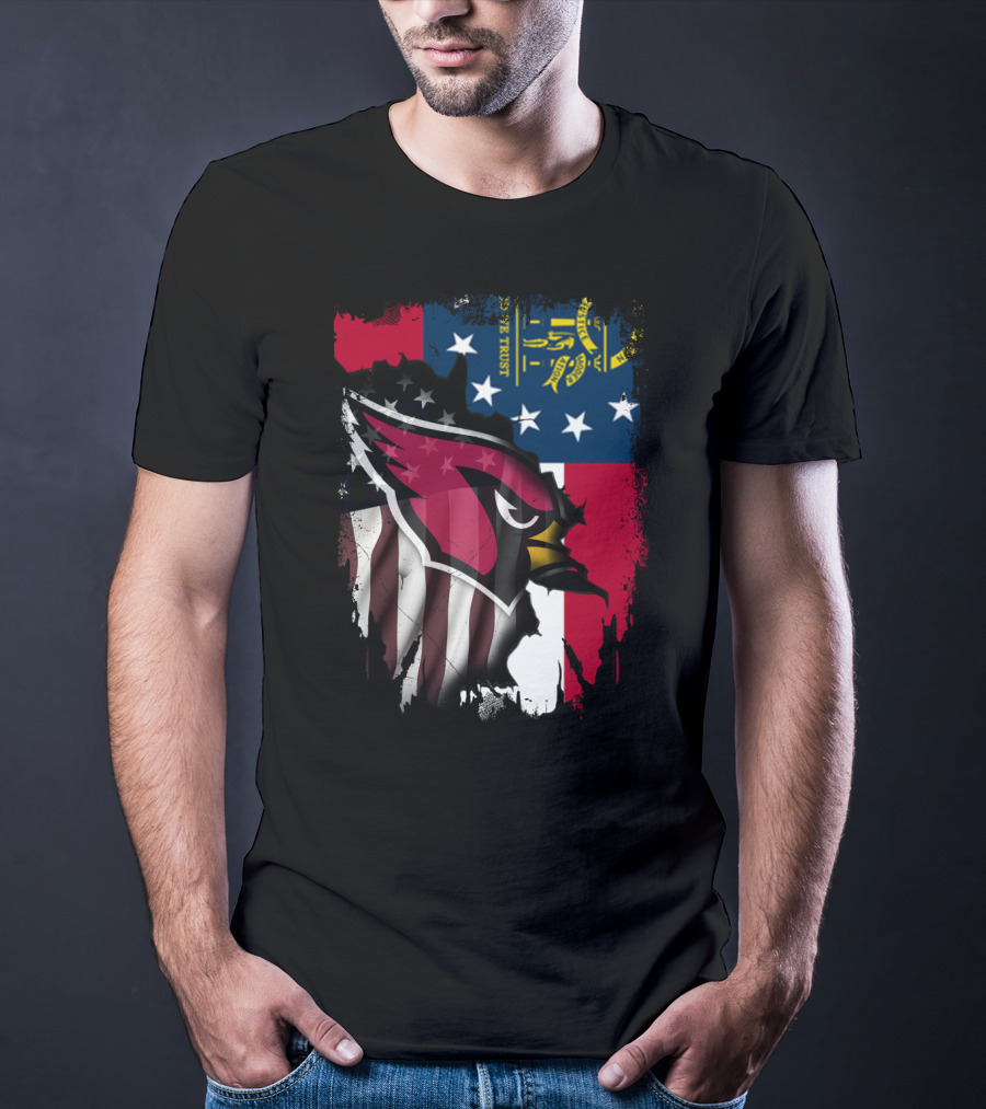 Georgia State Flag With Cardinals Logo Integration T-Shirt