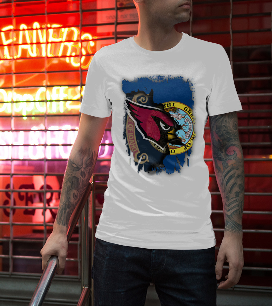 Idaho State Pride With Cardinals Football Emblem Fusion T-Shirt