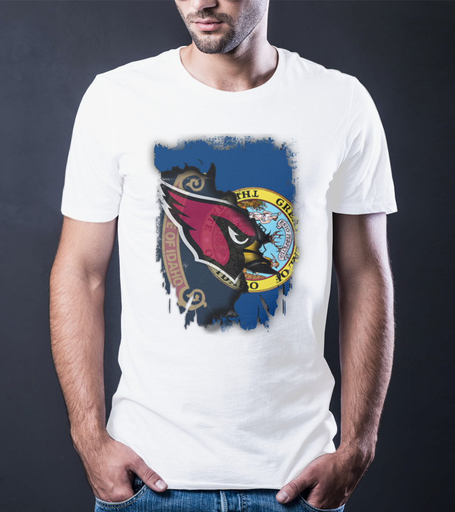 Idaho State Pride With Cardinals Football Emblem Fusion T-Shirt