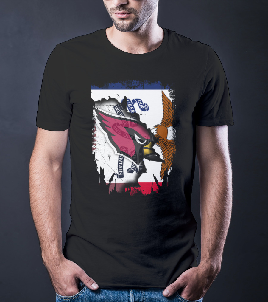 Together Iowa Flag And Cardinals With Eagle T-Shirt