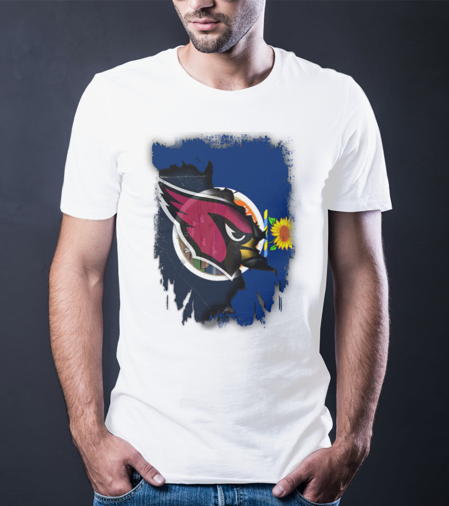 Kansas Flag With Cardinals Logo Integration T-Shirt