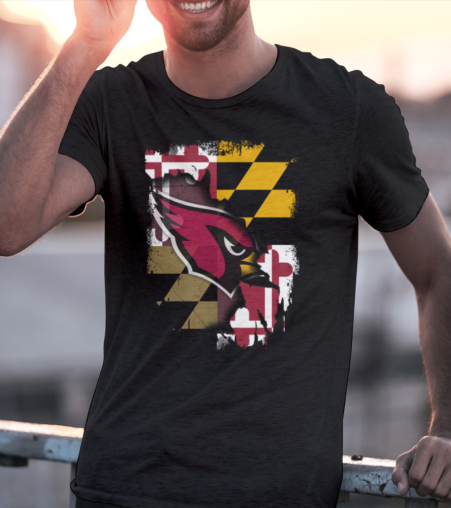 Together Maryland Cardinals With Maryland Flag Background T-Shirt