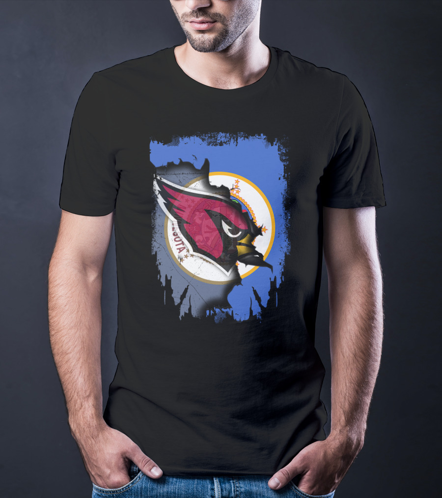 Together Minnesota State Emblem With Cardinals Logo Collaboration T-Shirt