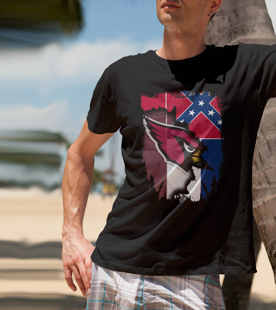 Together Mississippi Cardinal Emblem And Flag T-Shirt