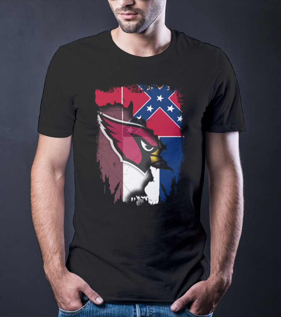 Together Mississippi Cardinal Emblem And Flag T-Shirt