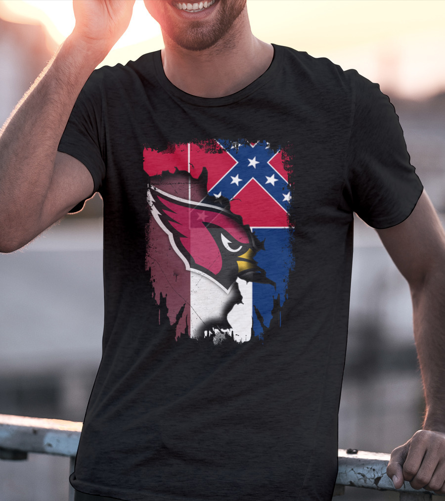 Together Mississippi Cardinal Emblem And Flag T-Shirt