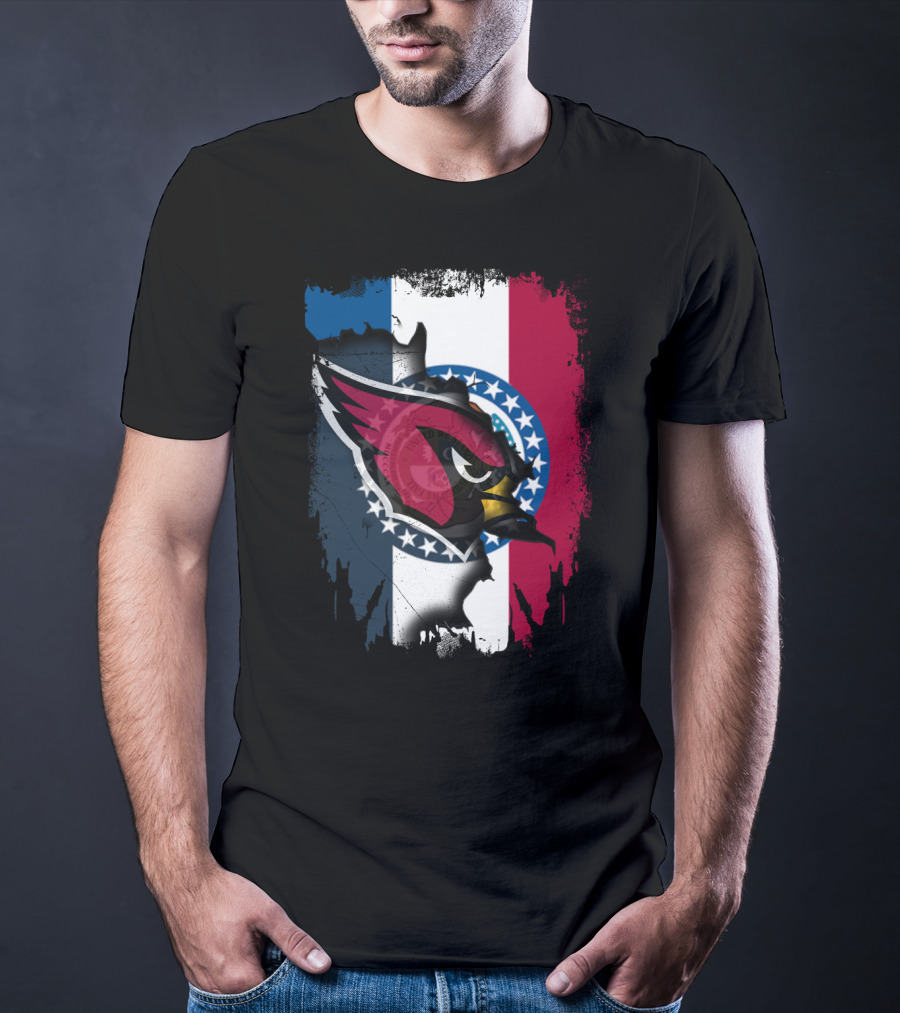 Together Missouri Cardinals State Pride Flag Fusion T-Shirt