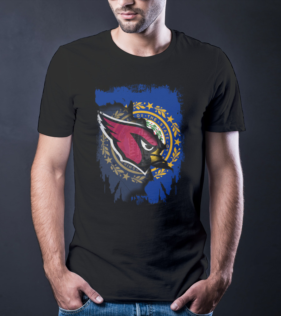 New Hampshire State Seal With Cardinals Logo Together T-Shirt