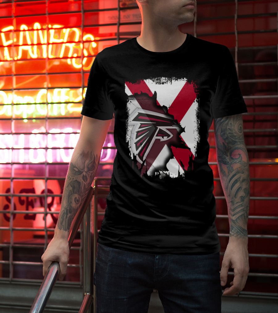 Alabama State Flag With Atlanta Falcons Logo Integration T-Shirt