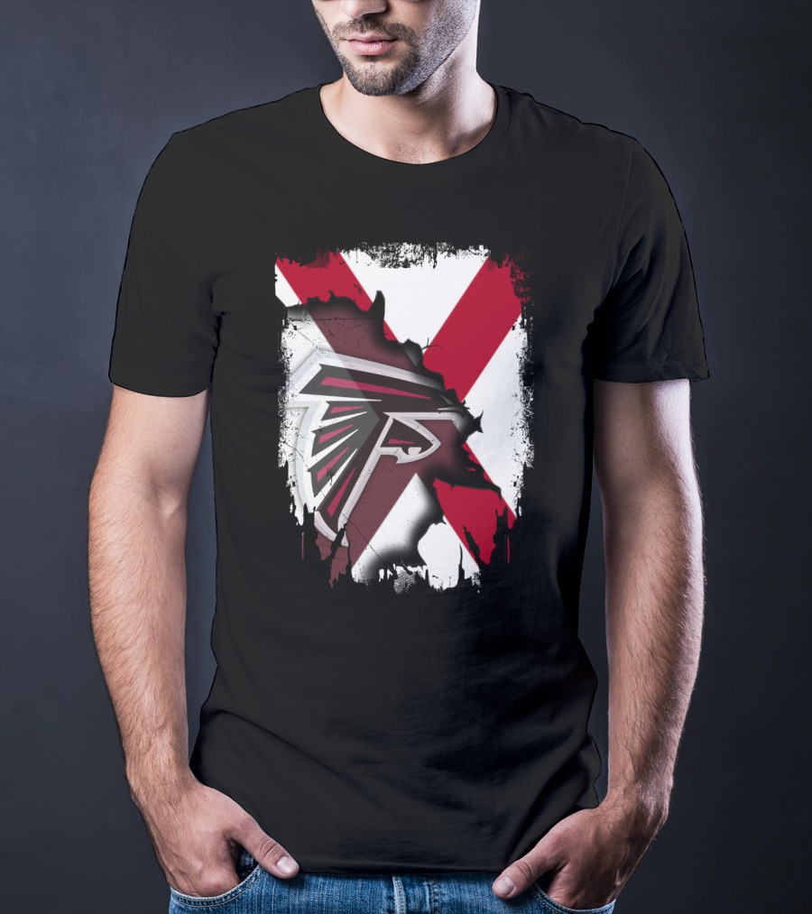 Alabama State Flag With Atlanta Falcons Logo Integration T-Shirt