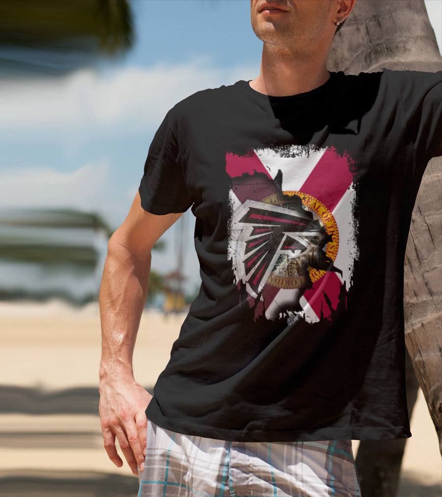 Florida Flag With Falcons Logo Integration T-Shirt