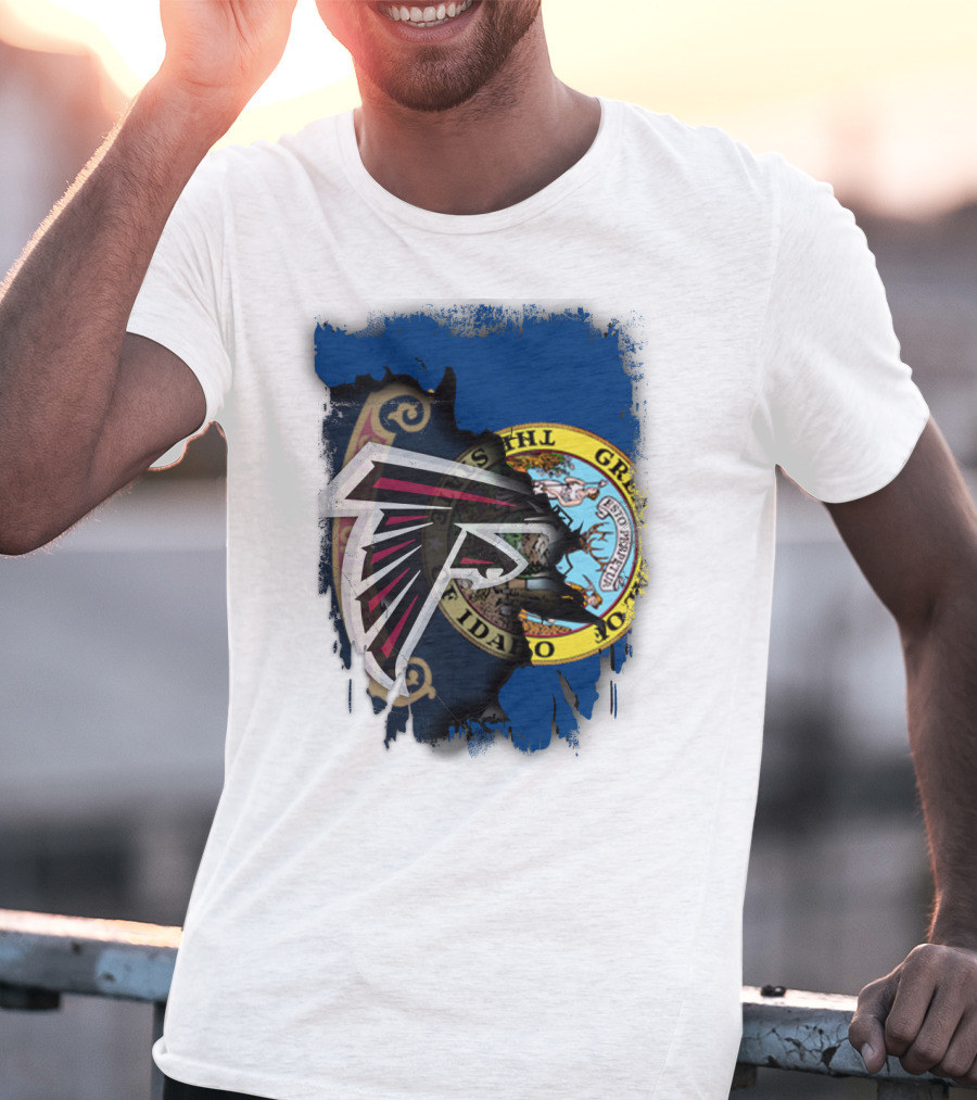 Idaho State Emblem Intertwined With Falcons Sports T-Shirt