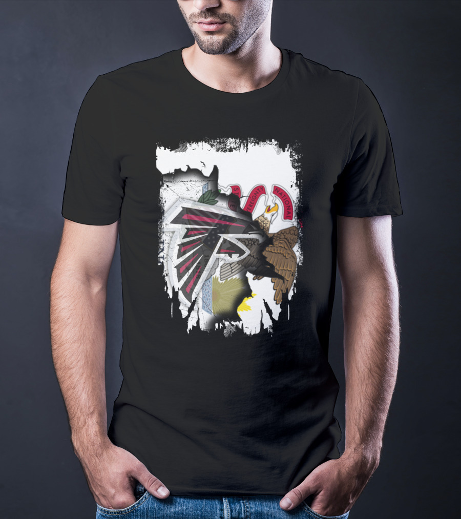 Illinois State Flag And Falcons Logo Unity T-Shirt