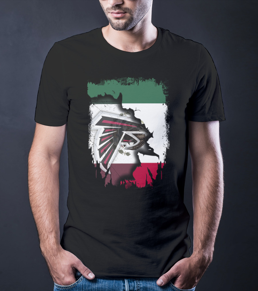 Mexico Flag With Atlanta Falcons T-Shirt