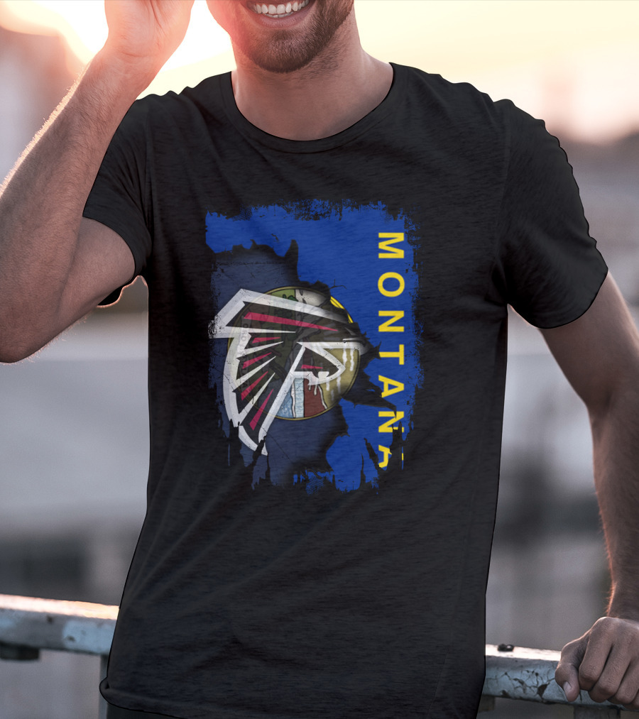 Montana With Falcons Logo And State Elements T-Shirt