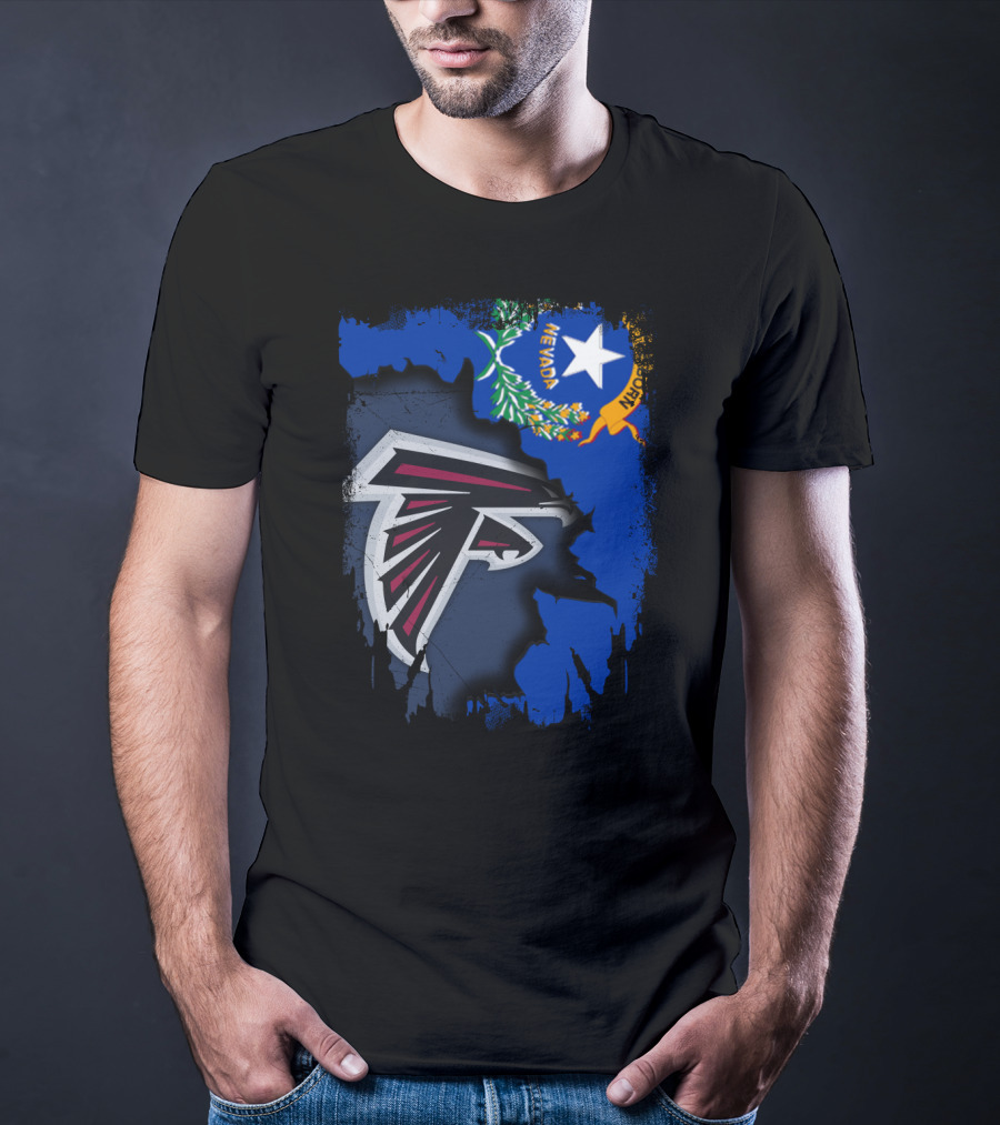 Nevada State Flag With Falcons Logo Integration T-Shirt
