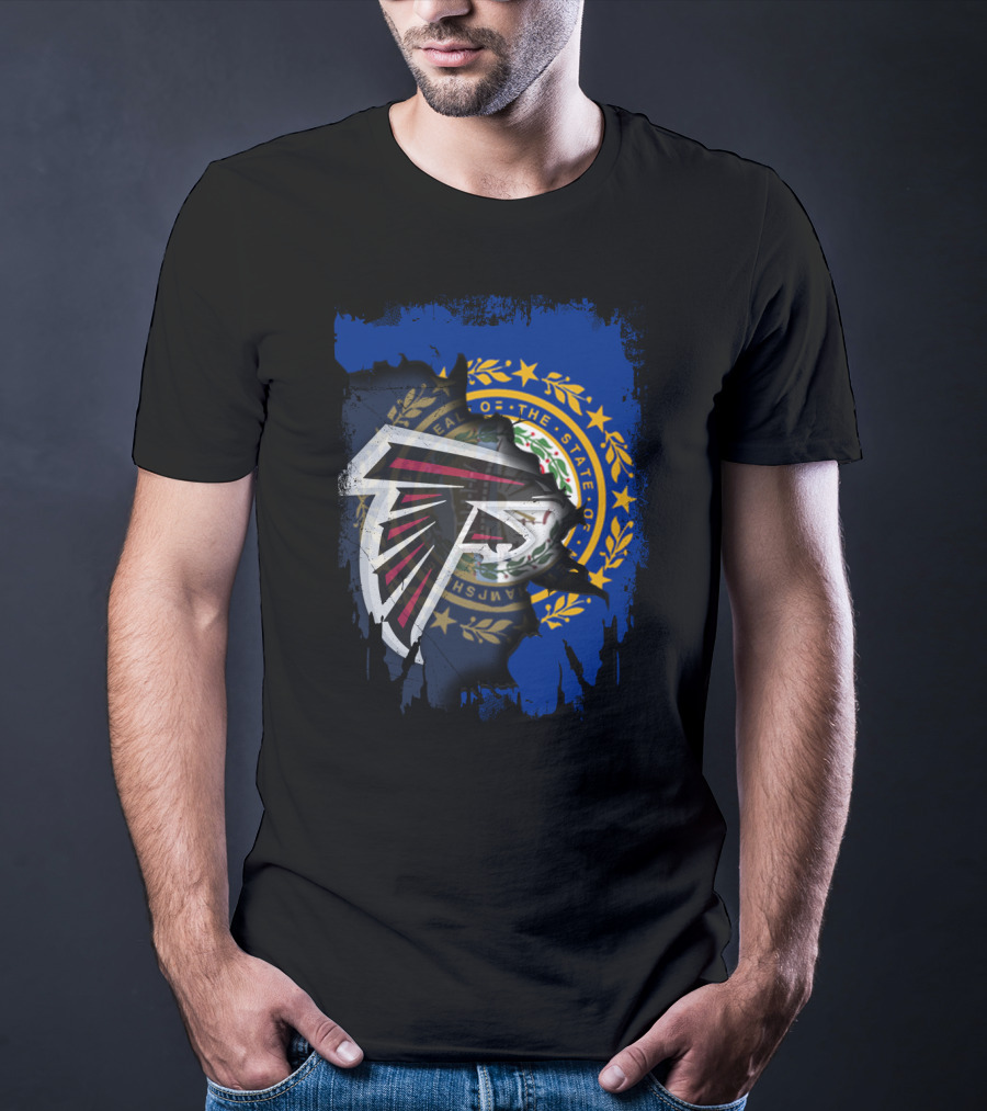 New Hampshire State Seal And Atlanta Falcons Logo Harmony T-Shirt