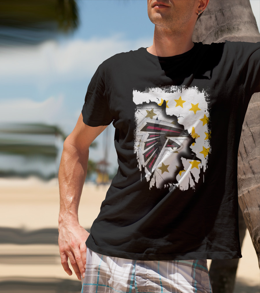 Rhode Island Stars With Falcons Logo Blended T-Shirt