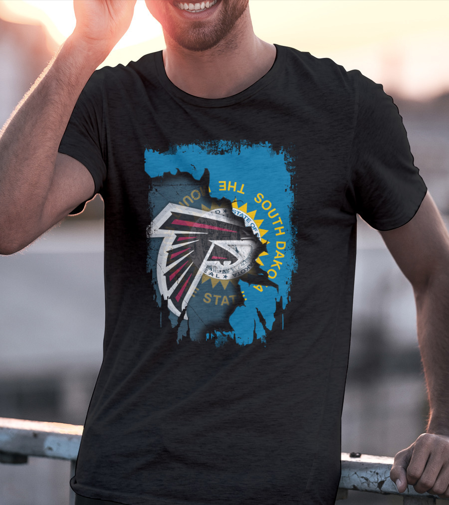 South Dakota Strong With Falcons Emblem And State Seal T-Shirt