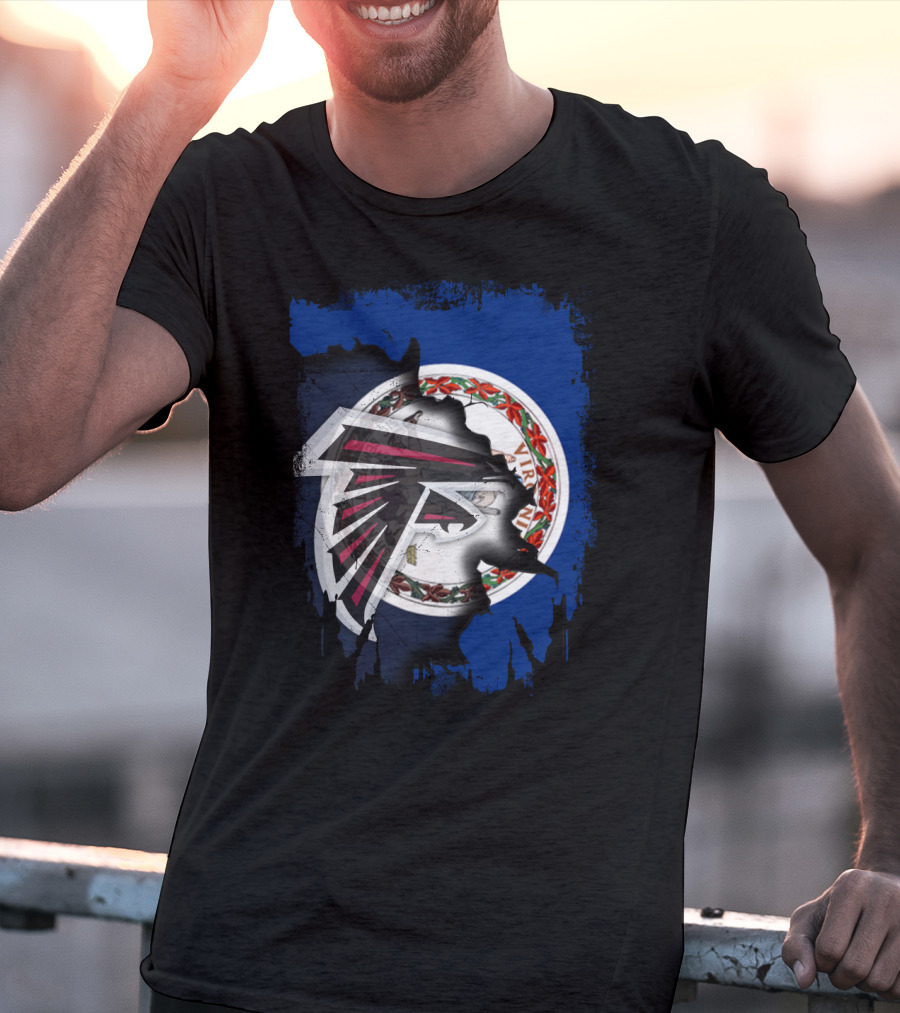 Together Virginia With Atlanta Falcons Logo And State Seal T-Shirt
