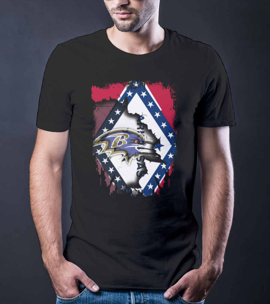 Arkansas State Pride With Baltimore Ravens T-Shirt