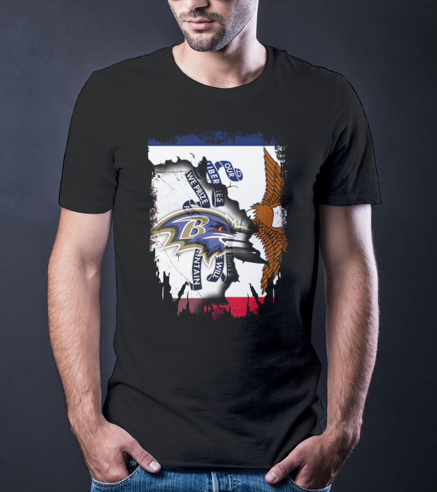 Baltimore Ravens Iowa Flag Tribute Together Forever T-Shirt