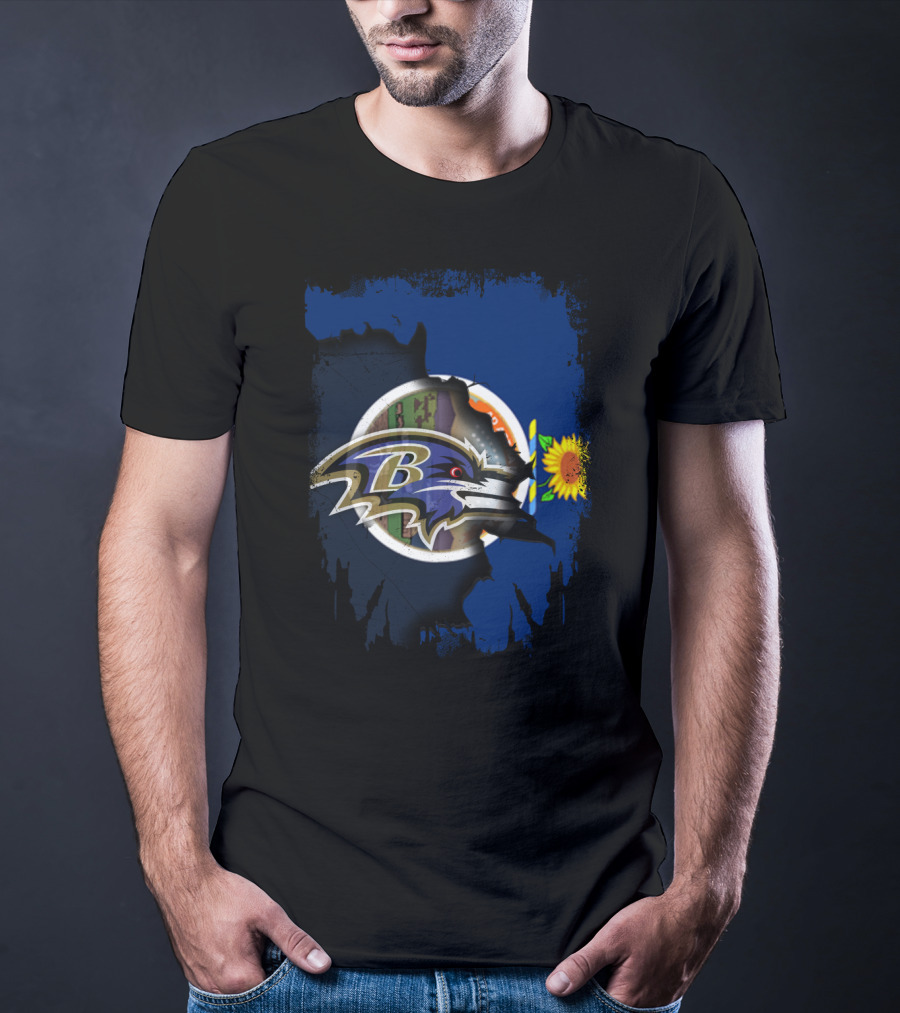Kansas State Pride With Sunflower And Ravens T-Shirt