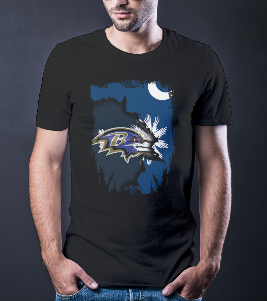 Together South Carolina Palmetto With Baltimore Ravens T-Shirt
