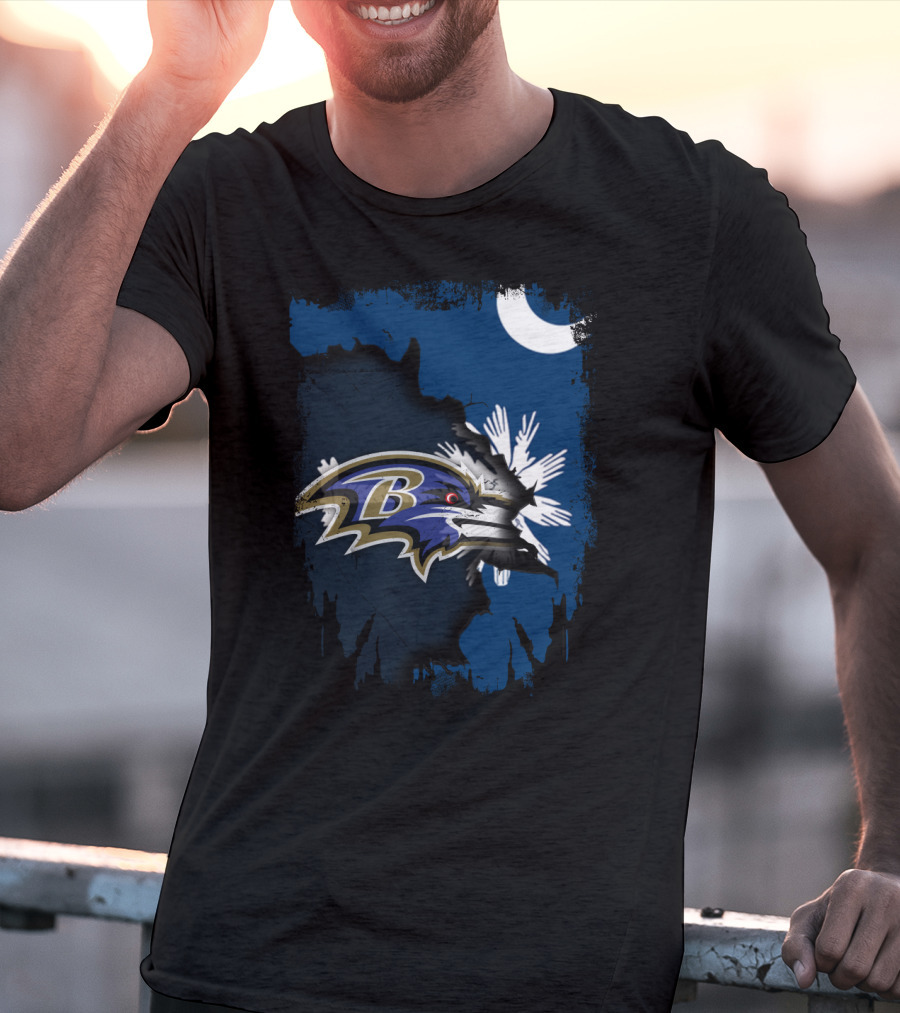 Together South Carolina Palmetto With Baltimore Ravens T-Shirt