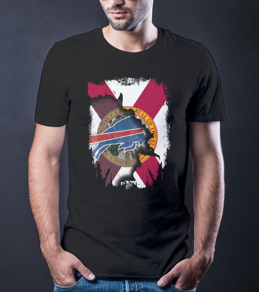 Florida State Seal And American Football Buffalo Symbol Together T-Shirt