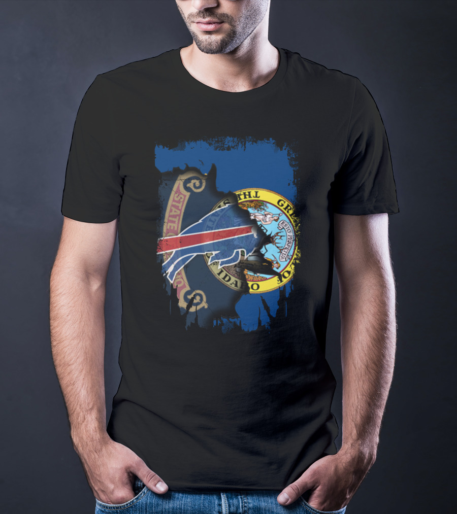 Buffalo Bills Idaho State Flag United Together T-Shirt