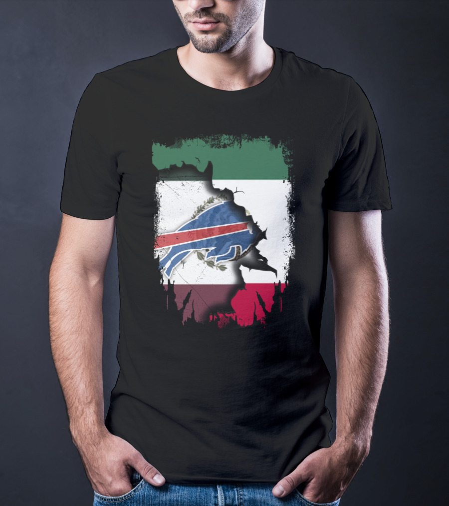 Together Mexico Buffalo Bills Flag Fusion T-Shirt