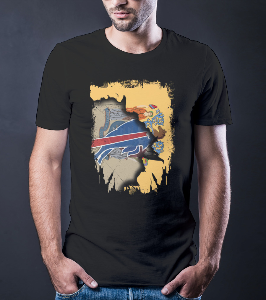 Together New Jersey With Bills Crest And Buffalo T-Shirt