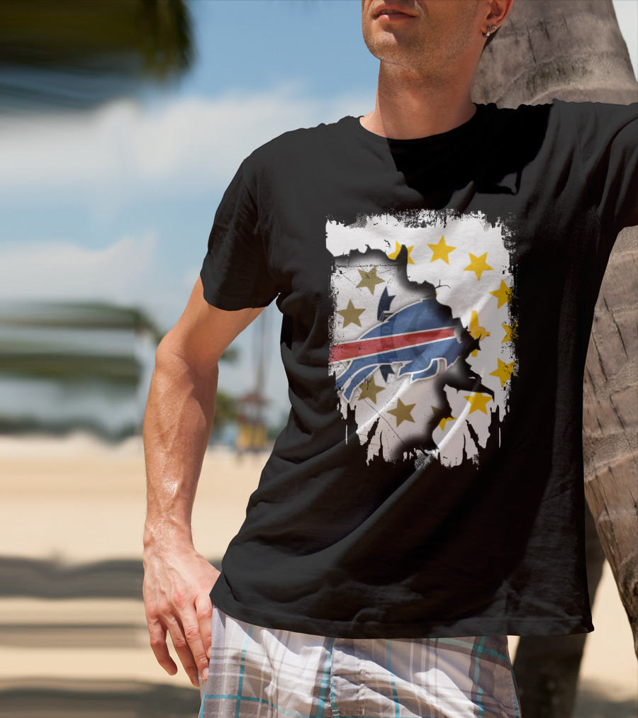 Rhode Island United With Buffalo Bills Burst T-Shirt