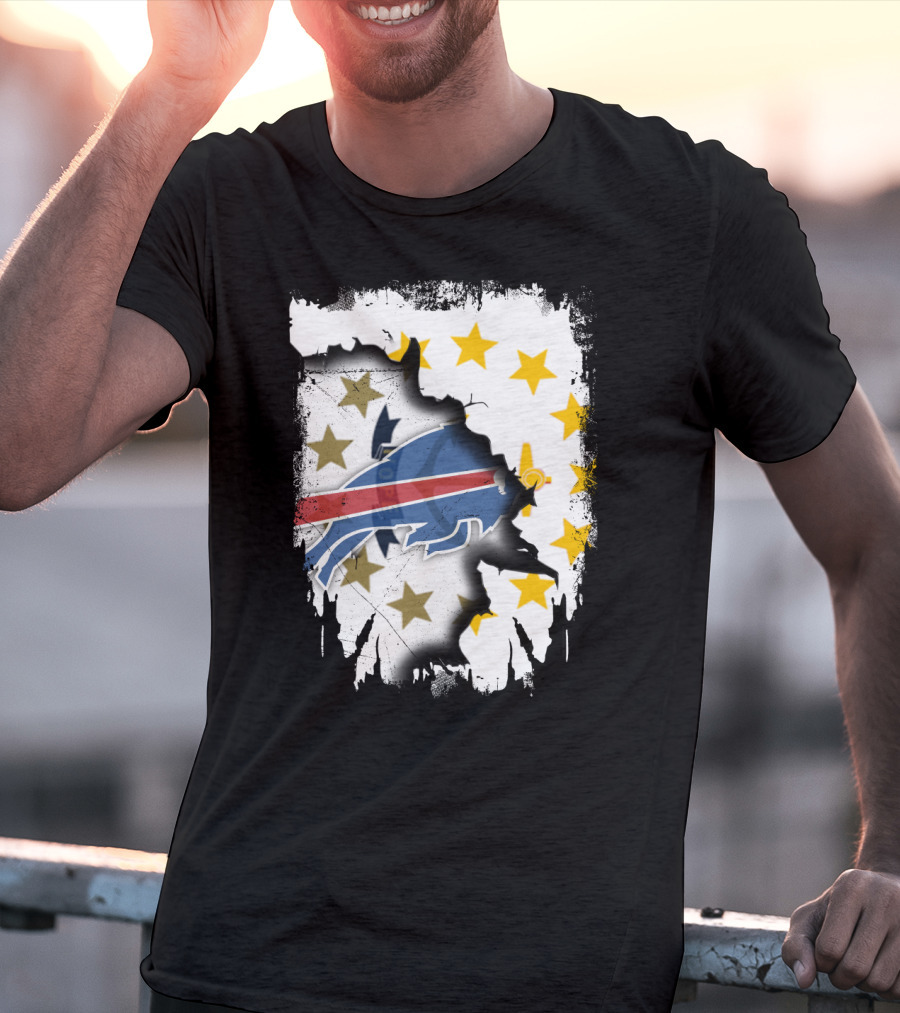 Rhode Island United With Buffalo Bills Burst T-Shirt