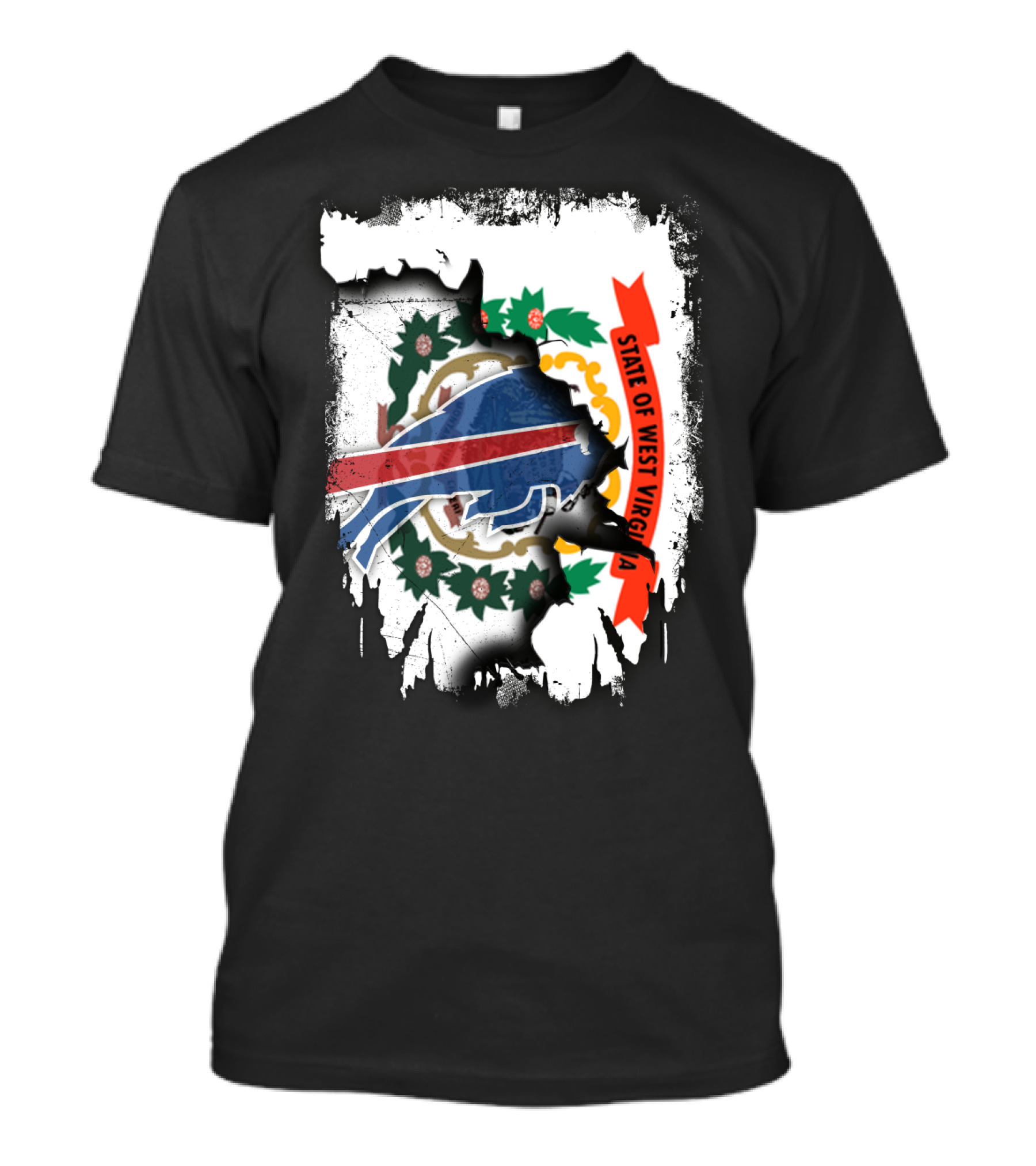 State Of West Virginia Buffalo Symbol With Bills Collaboration T-Shirt