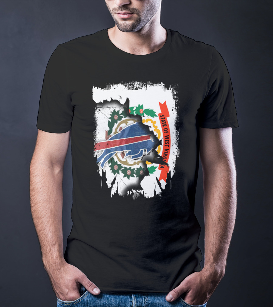 State Of West Virginia Buffalo Symbol With Bills Collaboration T-Shirt