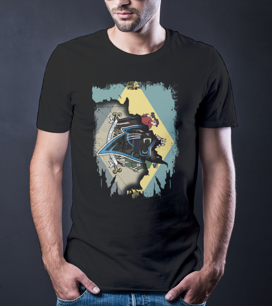 Delaware State Seal And Carolina Panthers Integration T-Shirt