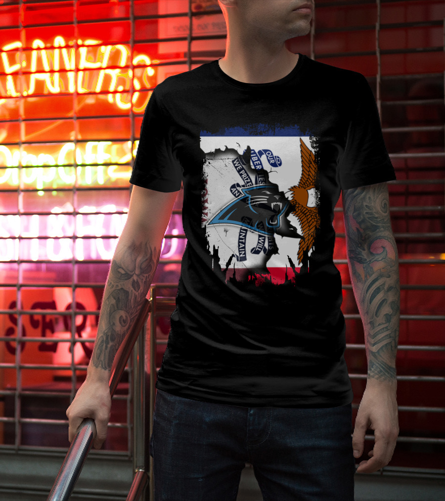 Iowa Panthers Emblem With Flag And Eagle T-Shirt