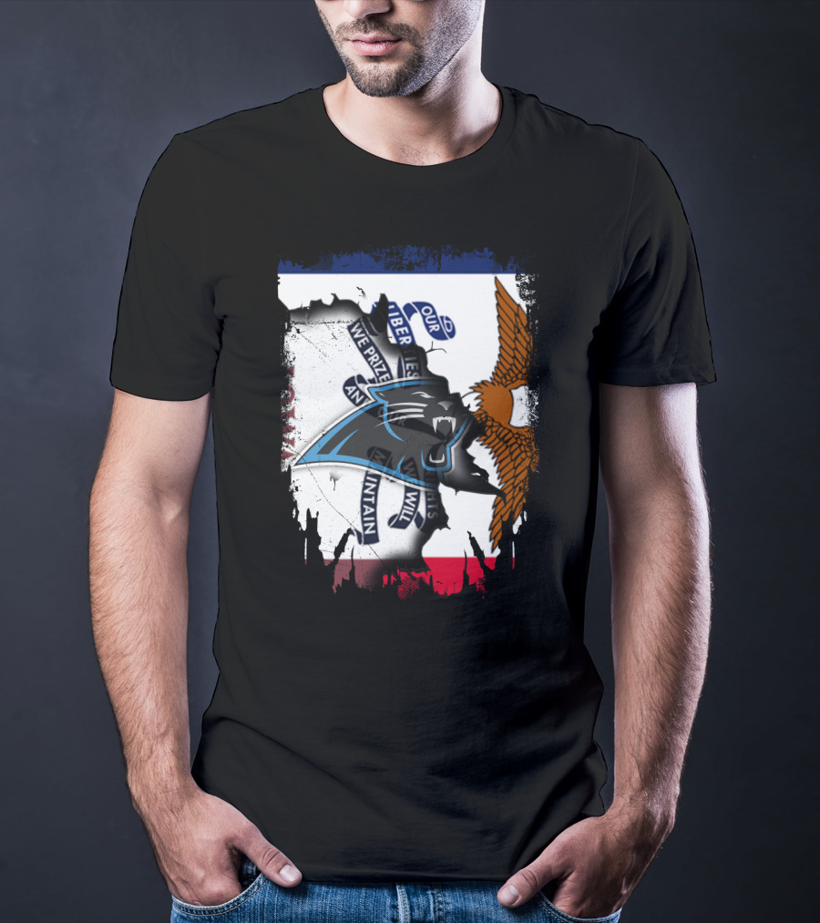 Iowa Panthers Emblem With Flag And Eagle T-Shirt