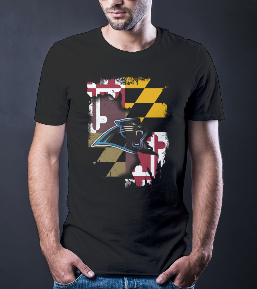 Together Maryland Panthers Roaring Over State Flag T-Shirt