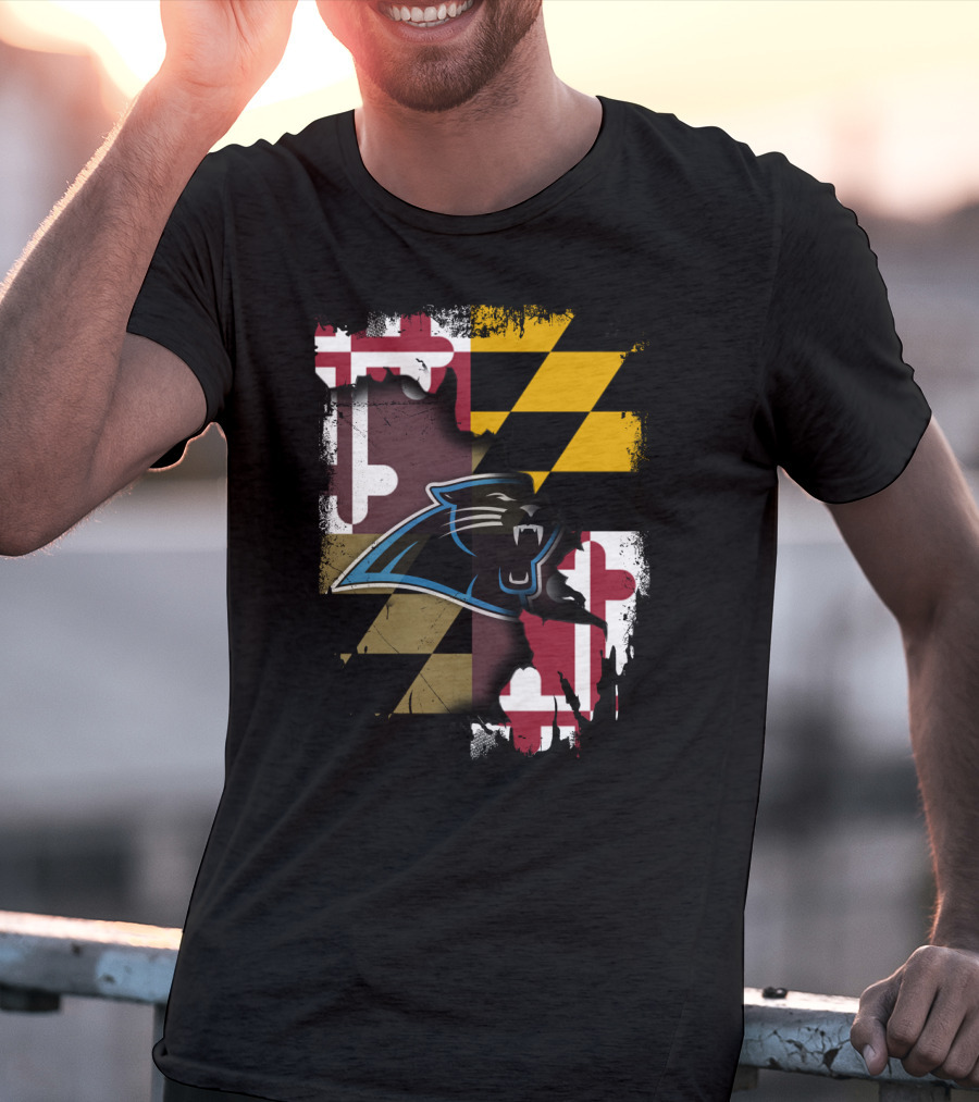 Together Maryland Panthers Roaring Over State Flag T-Shirt