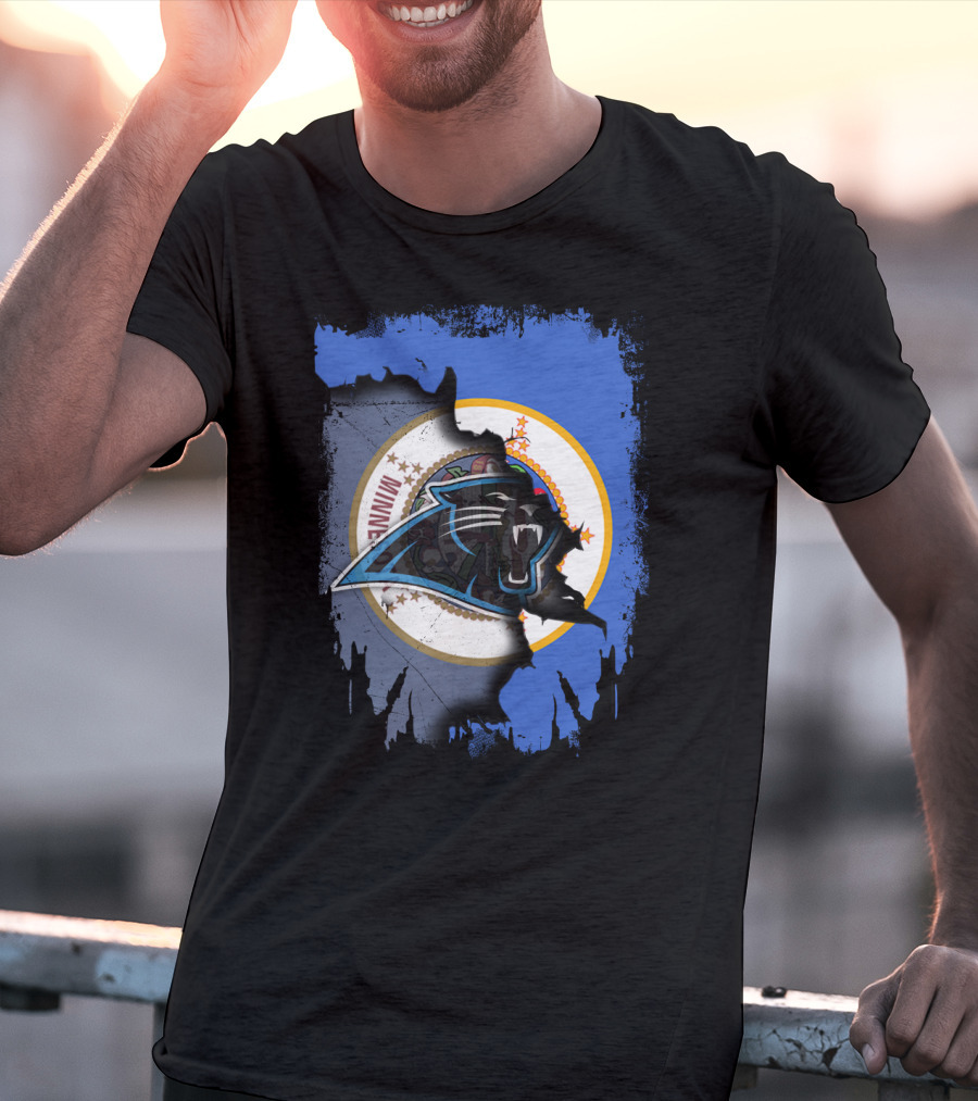 Together Minnesota With Carolina Panthers Logo And Minnesota State Seal T-Shirt