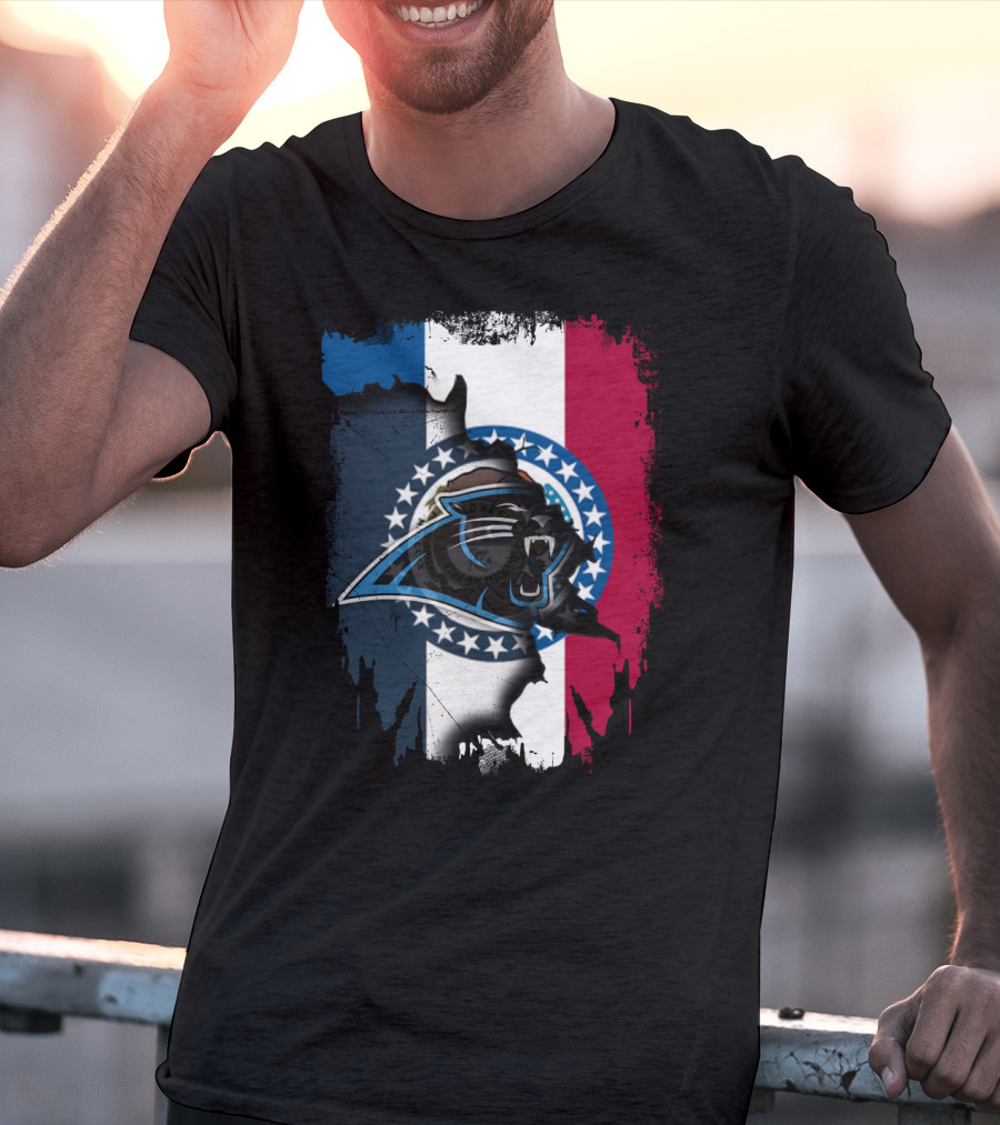 Together Missouri With Panthers Flag Design Stars And Claws T-Shirt