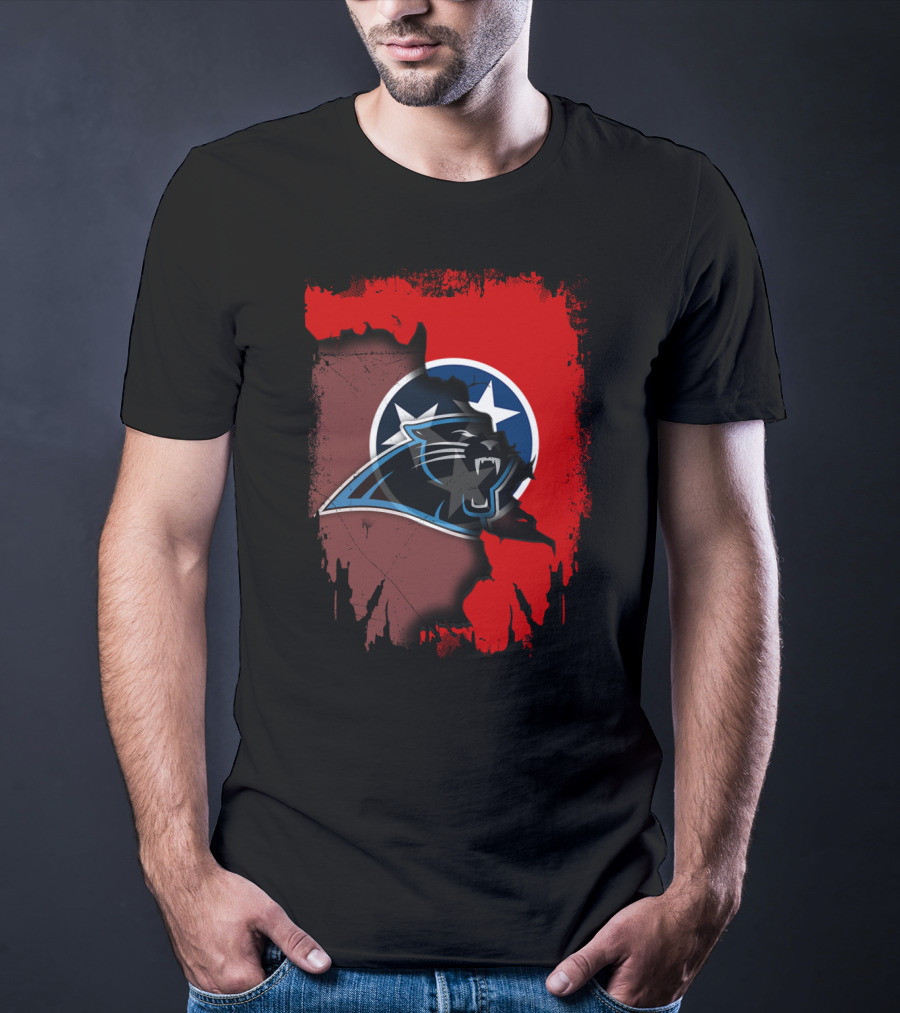 Tennessee Panthers Collaboration With State Flag Elements T-Shirt