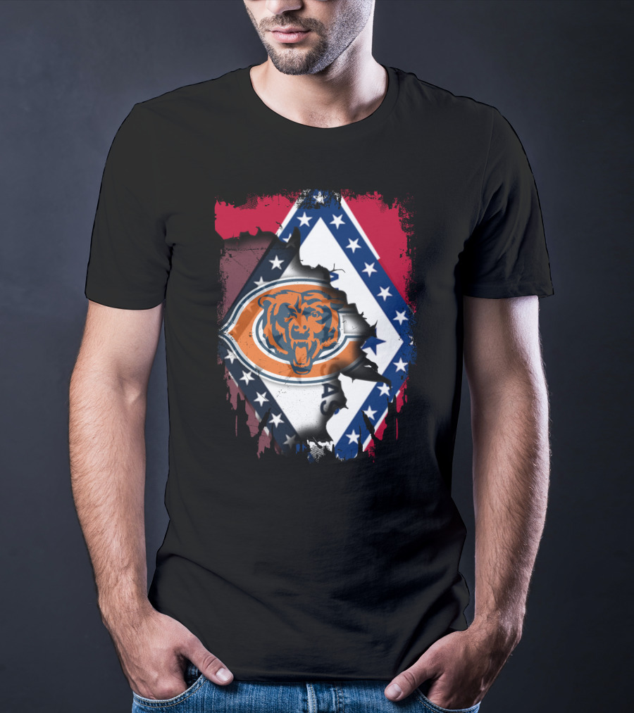 Arkansas State Pride With Chicago Bears Logo Integration T-Shirt