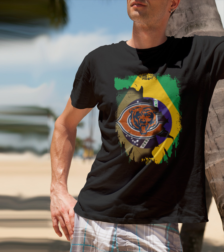 Together Brazil With Bears Logo And Flag Fusion T-Shirt