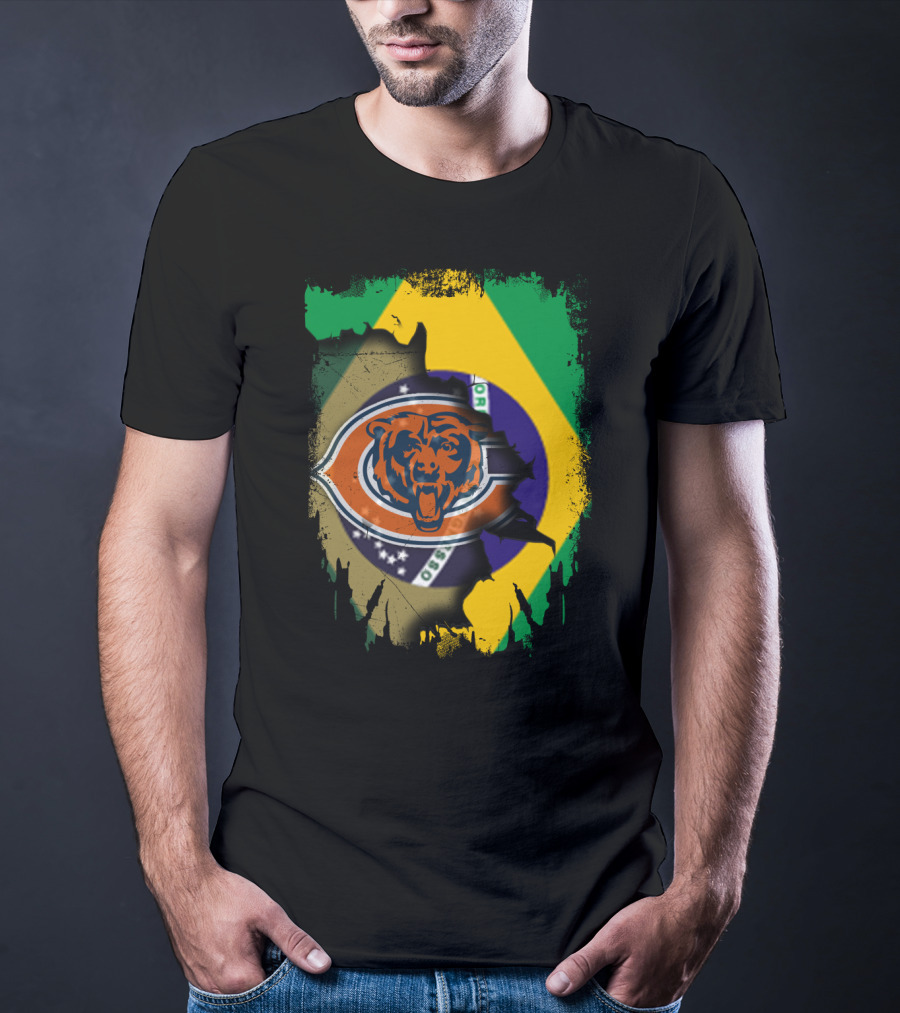 Together Brazil With Bears Logo And Flag Fusion T-Shirt