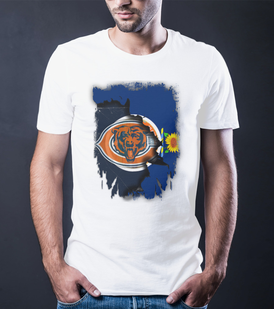 Kansas Sunflower With Chicago Bears T-Shirt